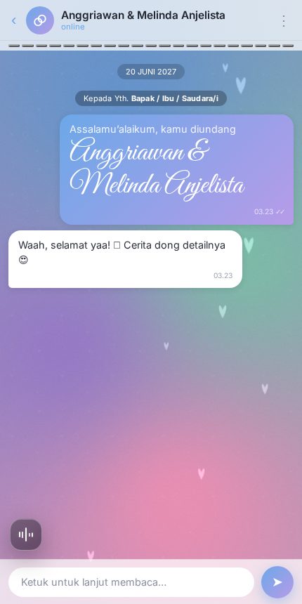 Telegram Estetik — Simulasi Chat